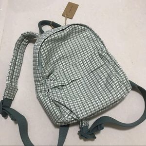 brandy melville green plaid mini backpack